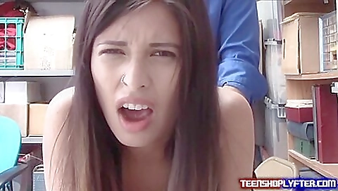 Blonde girl gets fucked from behind