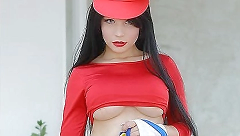 Mature woman takes a hot facial