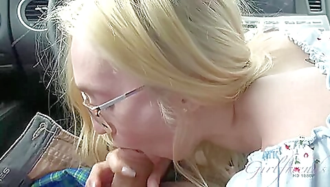 Sexy blonde fucked on a hot creampie