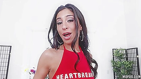 Sexy brunette slut ride filling and fucking ladder