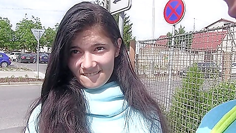 Sexy brunette gets pounded by a huge dick