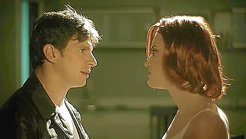 Sexy girl's sexy feet chests with a dildo